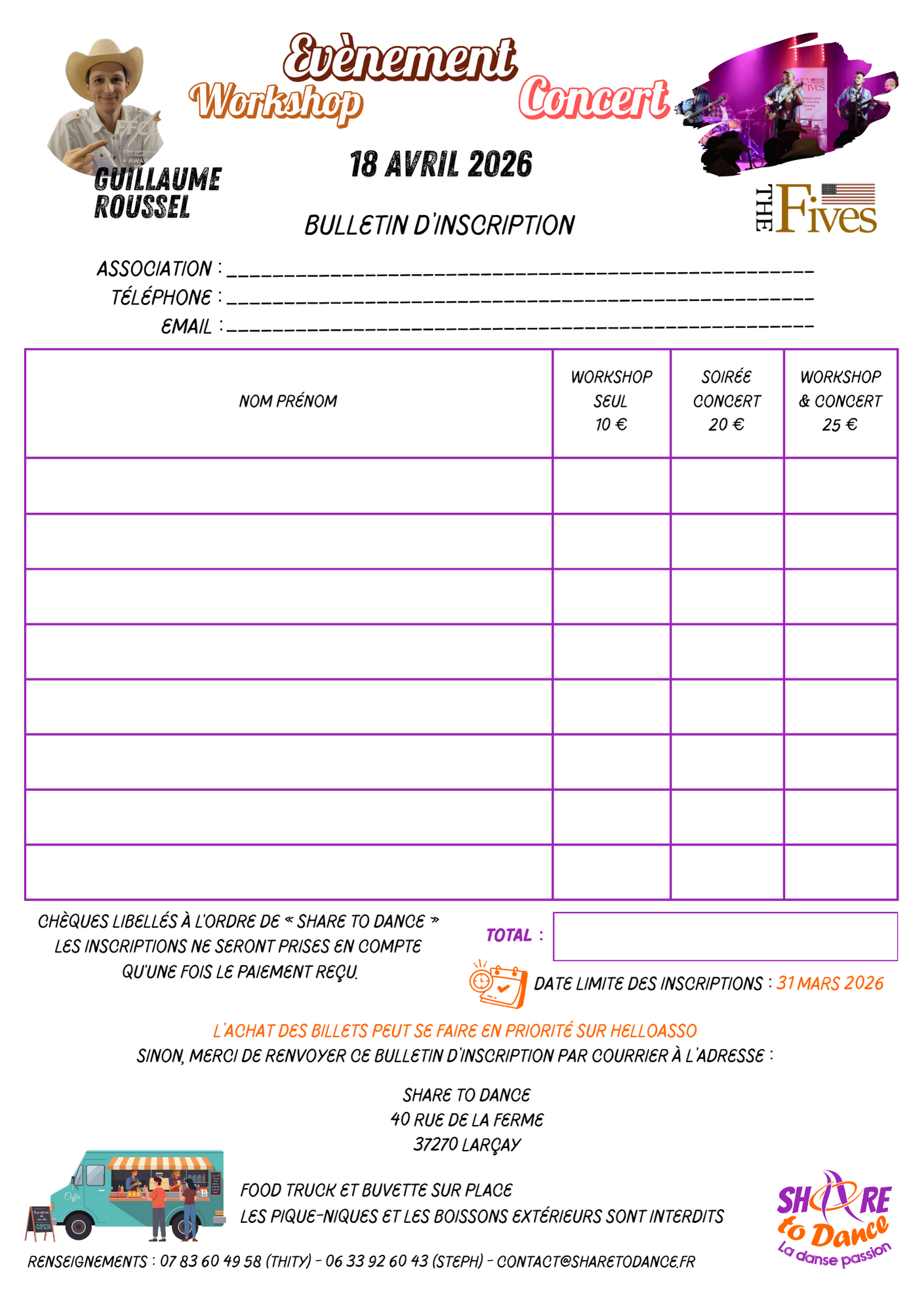 Bulletin d'inscription