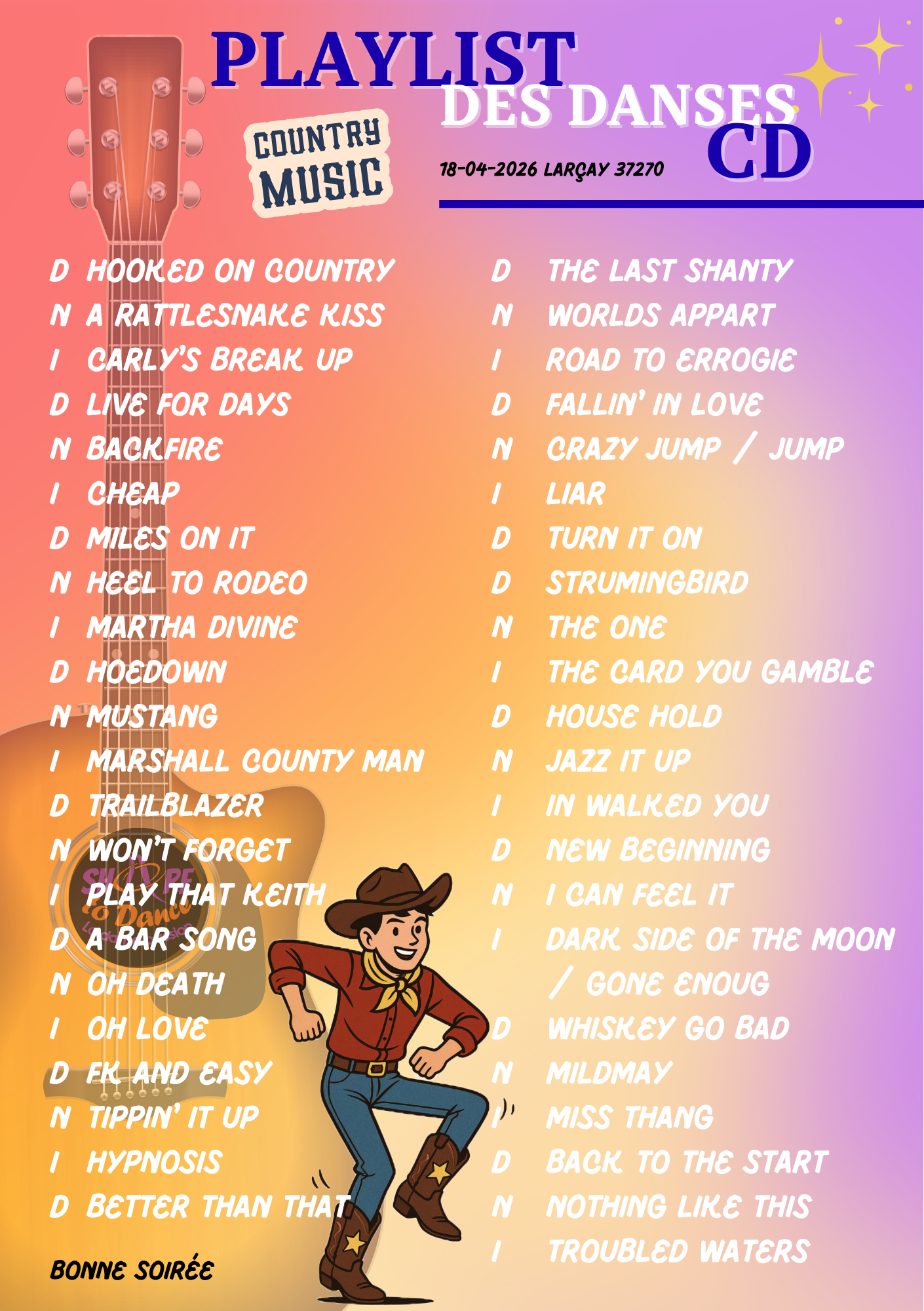 PLAYLIST CD LARCAY 2026